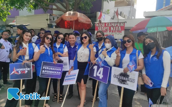 Foto Bacaleg milenial menjadi salah satu unggulan Partai Demokrat dalam Pemilu 2024 nanti, Minggu (14/5/2023). (Foto : M.Khaesar/Ketik.co.id)