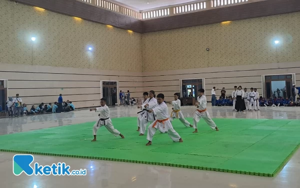 Foto Pentas Pamit persembahan atlet Kormi Jember untuk ikut pertandingan di FORDA I Jawa Timur, Minggu (21/5/2023) (Foto: Fenna/Ketik.co.id)