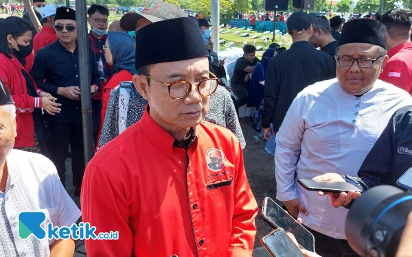 Foto Pelaksana Harian (Plh) Ketua DPD PDIP Jatim Budi 'Kanang' Sulistyono, Minggu (28/5/2023).( Foto: Husni Habib/Ketik.co.id)