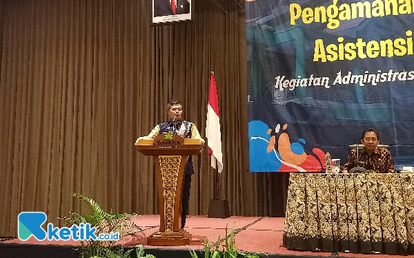 Foto Kepala Disdikbud Kota Malang, Suwarjana dalam kegiatan Pengamanan BMD serta Asistensi Laporan Tribulan I 2023 (Foto: Lutfia/ Ketik.co.id)