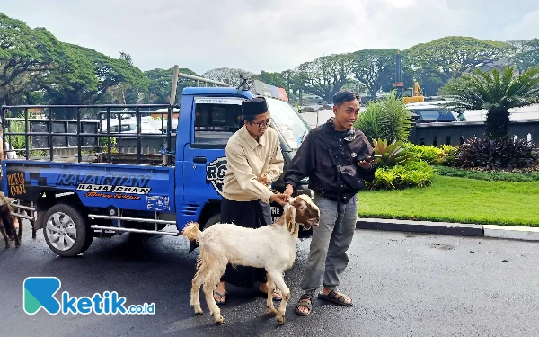 Foto Salah satu penerima hewan kurban (foto: Lutfia/ketik.co.id)