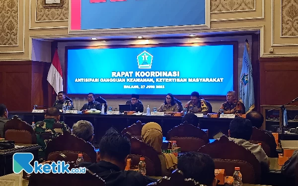 Foto Rapat koordinasi antisipasi gangguan keamanan, ketertiban masyarakat (foto: Lutfia/ketik.co.id)