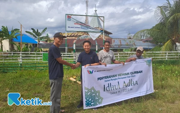 Lagi, PT. Wanatiara Berbagi Hewan Kurban di Masjid Kesultanan Bacan