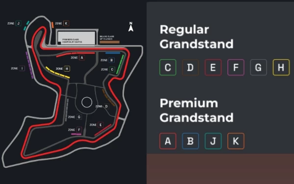 Foto Gambar layout sirkuit Mandalika dan lokasi duduk sesuai tiket. (Foto: MotoGP.com)