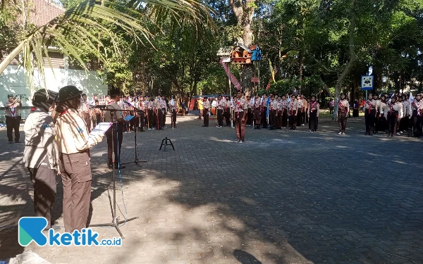 Foto Para peserta mengikuti upacara pembukaan Dianpinru di Pusdiklatcab Witaraga Kota Malang, Sabtu (22/7/2023). (Foto: Sholeh/Ketik.co.id)