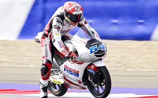 Foto Mario Aji di sesi kualifikasi GP Austria (19/8/2023). (Foto: Honda Team Asia)