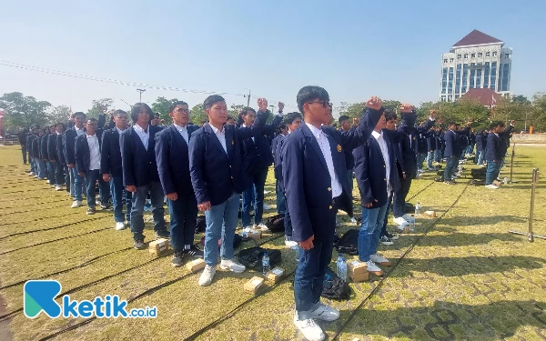 Foto Para mahasiswa saat mengikuti deklarasi, Senin (21/8/2023).(Foto: Husni Habib/Ketik.co.id)