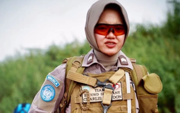 Foto Briptu Tiara Nissa saat bertugas di PBB. (Foto: dok. Pribadi)