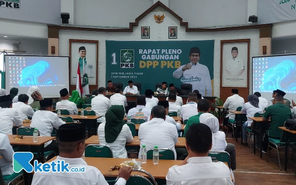 Foto Suasana rapat pleno DPP PKB di Surabaya, Jumat (1/9/2023).(Foto: Husni Habib/Ketik.co.id)