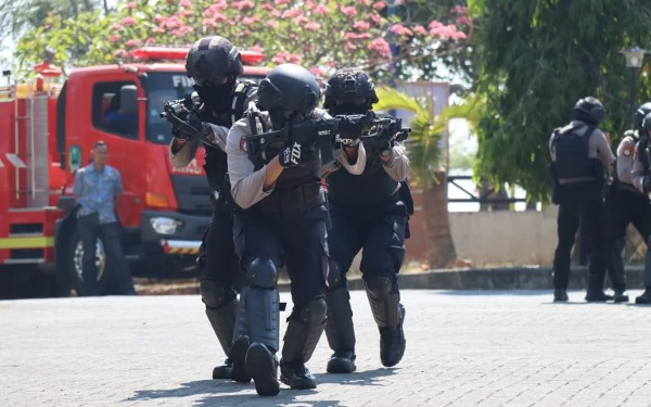 Siagakan 700 Personel Gabungan, Polres Magetan Gelar Sispamkota Matangkan Pengamanan Pemilu 2024