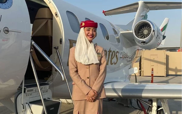 Foto Wina Mawardani di Pesawat Emirates Airlines (Foto: dokumen pribadi)