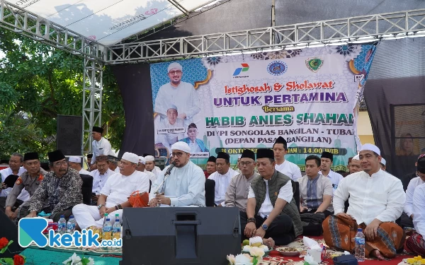 Foto Rangkain kegiatan rombongan Pertamina saat Istighosah dan Sholawat di Bangilan Tuban (28/10/2023)(Foto Ahmad/Ketik.co.id)