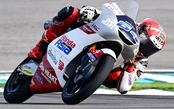 Foto Mario Aji di babak kualifikasi GP Malaysia di sirkuit Sepang (11/11/2023). (Foto: Honda Team Asia)