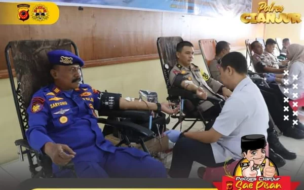 Thumbnail Berita - Peduli Kemanusiaan, Polres Cianjur Gelar Donor Darah