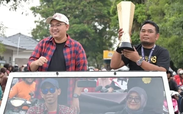 Foto Tim Perkesit konvoi bersama Ketua KONI Cianjur (Foto: Dokumen Perkesit Cianjur)