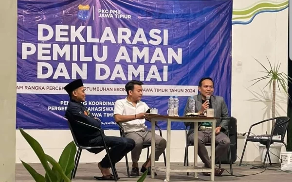 PKC PMII Jawa Timur Deklarasi Pemilu Damai di Malang