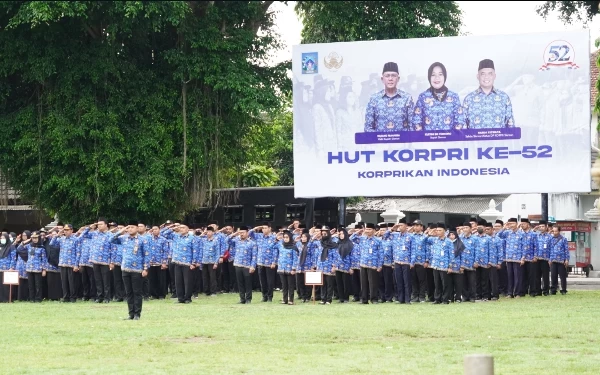 Foto Sebagian peserta upacara HUT ke-52 KORPRI yang digelar oleh Pemkab Sleman (Foto: Humas Pemkab Sleman)