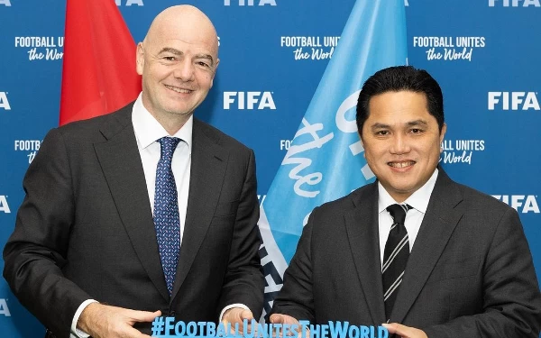 Foto Presiden FIFA Gianni Infantino dan Ketum PSSI Erick Thohir. (Foto: Pssi.org)