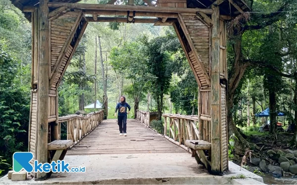 Foto Jembatan penghubung loket tiket menuju Taman Merak Pujon Camping Ground (Foto: Sholeh/ketik.co.id)