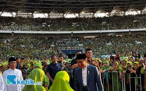 Foto Jokowi tiba di GBK Jakarta (20/1/2024) (Foto: Naufal/Ketik.co.id)