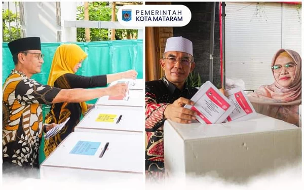 Thumbnail Pemilu Riang Gembira, Wali Kota dan Wakil Wali Kota Mataram Lakukan Pencoblosan