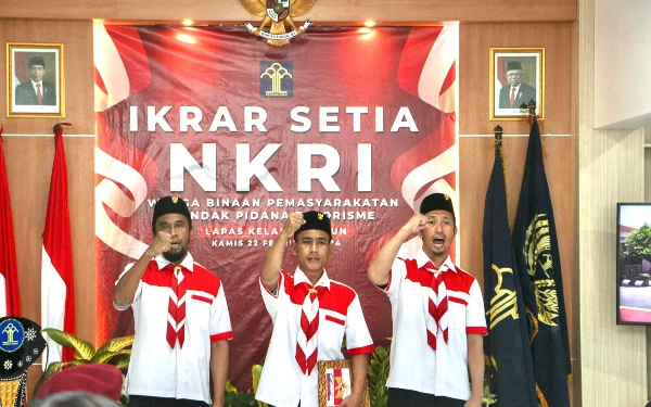 Thumbnail Tiga Napi Teroris di Lapas Kelas 1 Madiun Ucap Ikrar Setia NKRI