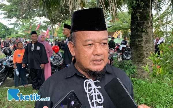 Foto Ketua PSHT cabang Kabupaten Blitar, Tugas Nanggolo Yudo Dili Prasetiono alias Bagas, Minggu (21/4/2024) (foto: favan/ketik.co.id)