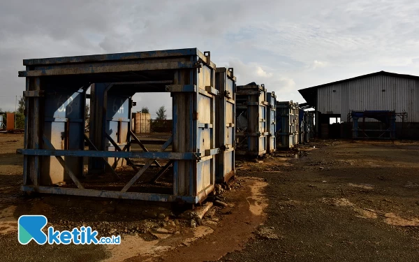 Foto Tempat pengelolaan Slag nikel. Yang menghasilkan Batako berkualitas tinggi oleh PT TBP Tbk Harita Nickel (Foto Humas Harita Nickel For Ketik.co.id)