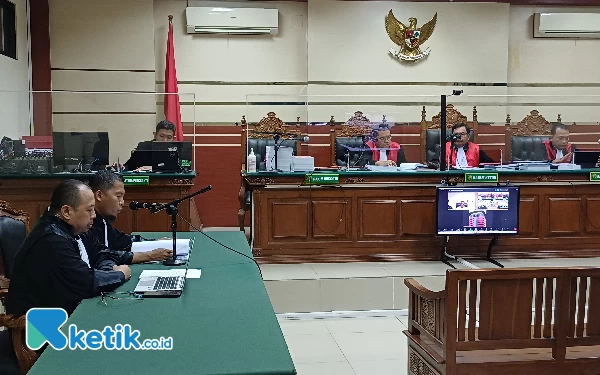 Foto Persidangan Mantan Kepala Bea Cukai Daerah Istimewa Yogyakarta (DIY) Eko Darmanto di Pengadilan Tipikor, Selasa (14/5/2024). (Foto: Khaesar/Ketik co.id)