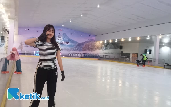 Foto Claudia Kiara Tandhia saat latihan Ice Skating (Foto: Fatimah/Ketik.co.id)