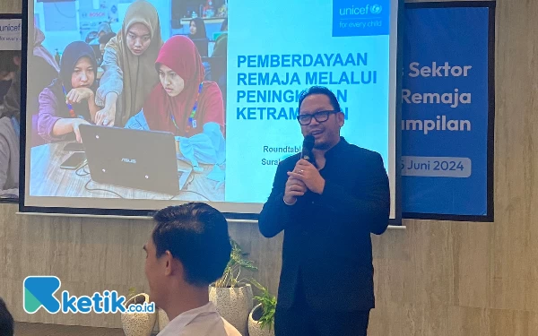 Foto Diskusi Lintas Sektor oleh Unicef, ITS, Dispendik Jatim dan Ketik Media di lt 4 Hotel JW Marriot Surabaya, Rabu (5/6/2024). (Foto: Shinta/Ketik co.id)