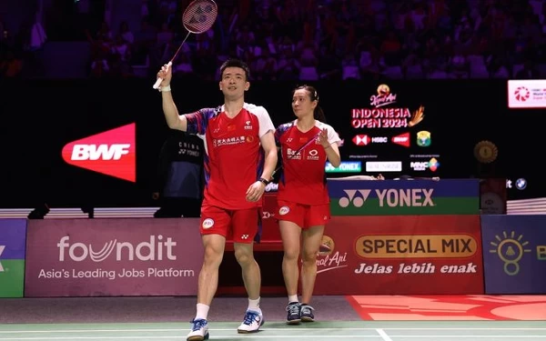 Foto Zheng Si Wei/Huang Ya Qiong Gagal Pertahankan Juara di Indonesia Open 2024 (foto: PBSI)