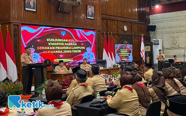 Foto Kunjungan kerja Kwarda Lampung ke Kwarda Jatim. (Foto: Shinta Miranda/Ketik.co.id)