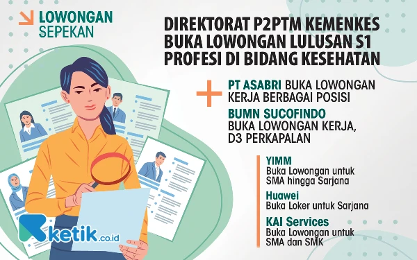 7 Lowongan Kerja Sepekan: Kesempatan Gabung Kemenkes hingga KAI Services