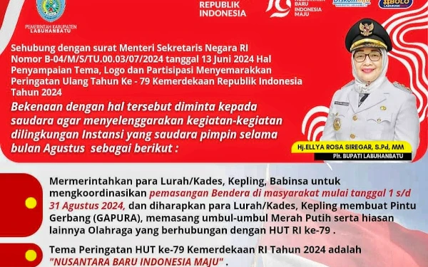 Bupati Labuhanbatu Ingatkan Lintas Jajaran Pasang Pernak-pernik Agustusan