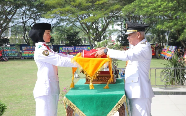 Ini Momen Detik-Detik Proklamasi Upacara Peringatan HUT ke 79 RI di Pemkab Asahan