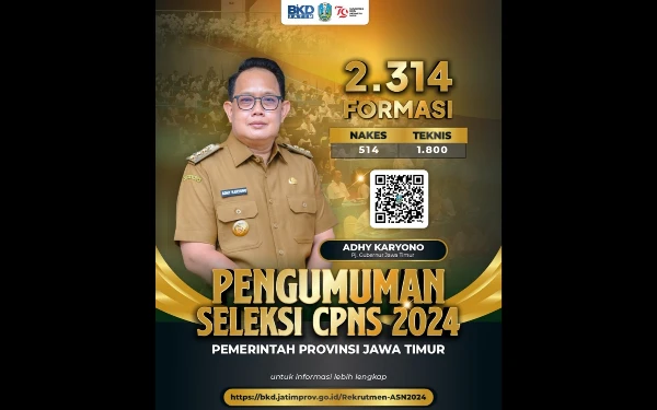 Pemprov Jatim Buka Pendaftaran CPNS 2.314 Formasi, Ini Link Pendaftarannya