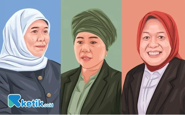 Thumbnail Survei Poltracking Pilgub Jatim, Khofifah Emil 57,3%, Tri Risma-Gus Hans 22,8%, Luluk-Lukman 2,2%