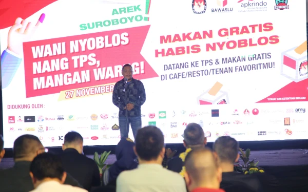 Thumbnail Berita - Bawaslu dan KPU Surabaya Apresiasi Peluncuran Program Makan Gratis Apkrindo