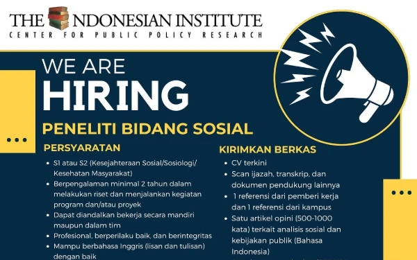 Thumbnail Berita - The Indonesian Institute Cari Peneliti di Bidang Sosial