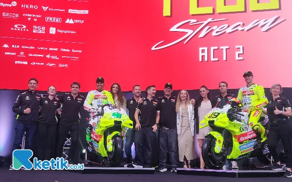 Thumbnail Tim MotoGP Pertamina Enduro VR46 Racing resmi mengenalkan skuad mereka untuk MotoGP 2025. Acara berlangsung di Nusa Indah Theater, Balai Kartini, Jakarta, 25 Januari 2025. (Foto: Dok. Ketik.co.id)