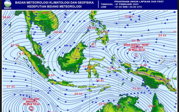 Thumbnail Berita - Siklon Tropis Taliah Mendekat, BMKG: Waspada Intensitas Hujan Sedang hingga Tinggi