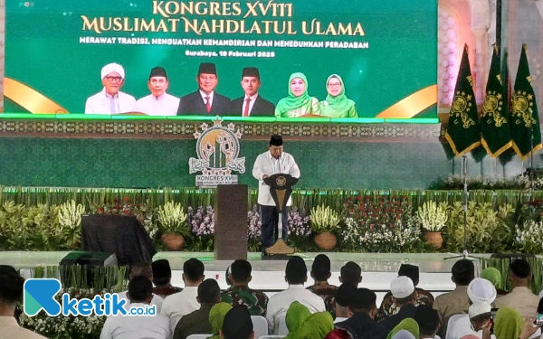 Thumbnail Berita - Buka Kongres XVIII Muslimat NU, Presiden Prabowo Grogi Tampil di Hadapan Emak-Emak