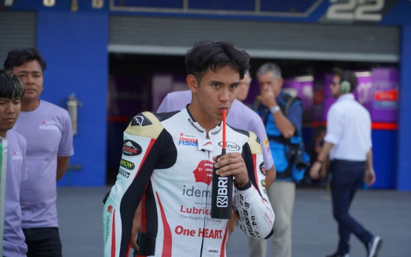 Foto Mario Aji pada ajang Moto2 GP Thailand, di sirkuit Buriram, 2 Maret 2025. (Foto: BRI)