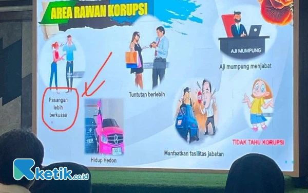 Foto Salah satu materi KPK saat retret kepada kepala-kepala OPD Pemkab Sidoarjo di kawasan Akmil, Magelang. (Foto: Inspektorat Kabupaten Sidoarjo)