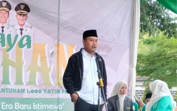 Thumbnail Sambutan Wakil Ketua PCNU Cianjur, Jamiludin, di acara Pekan Raya Ramadhan. (Foto: Iman for Ketik.co.id)