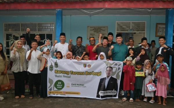 Thumbnail Berita - Berbagi Kebahagiaan, Karang Taruna Provinsi Lampung Bakti Sosial di Panti Asuhan Sholawatul Falah