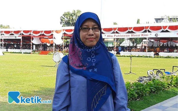 Foto Anik Hasanah, salah satu wali murid. (Foto: Khaesar/Ketik.co.id)