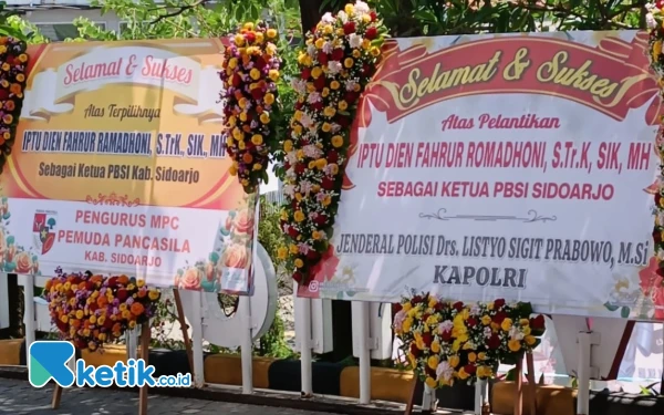 Foto Ucapan selamat untuk Ketua Pengkab PBSI Sidoarjo Dien Fahrur Romadhoni yang terpilih secara aklamasi. (Foto: Fathur Roziq/Ketik.co.id)
