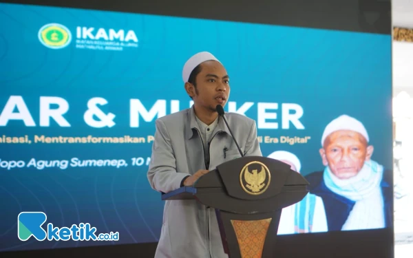 Foto Gus Moh. Syaifa Ibadillah (Gus Ibad) dalam menyampaikan Sambutan kepada Peserta Seminar dan Musker